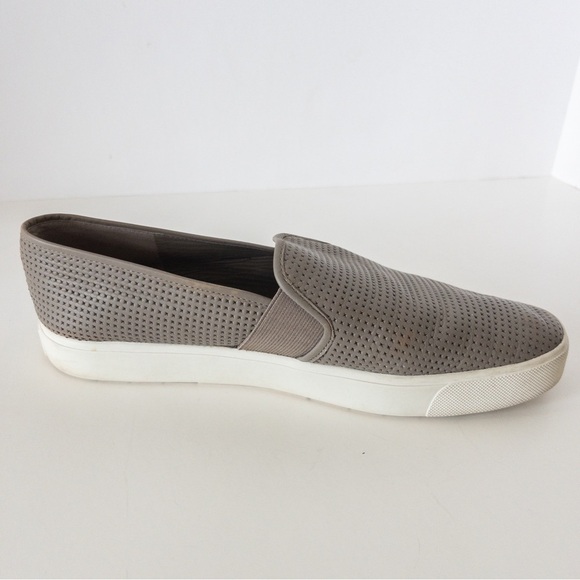 Vince Blair Grey Perforated Low Top Slip On Sneakers - Picture 11 of 14